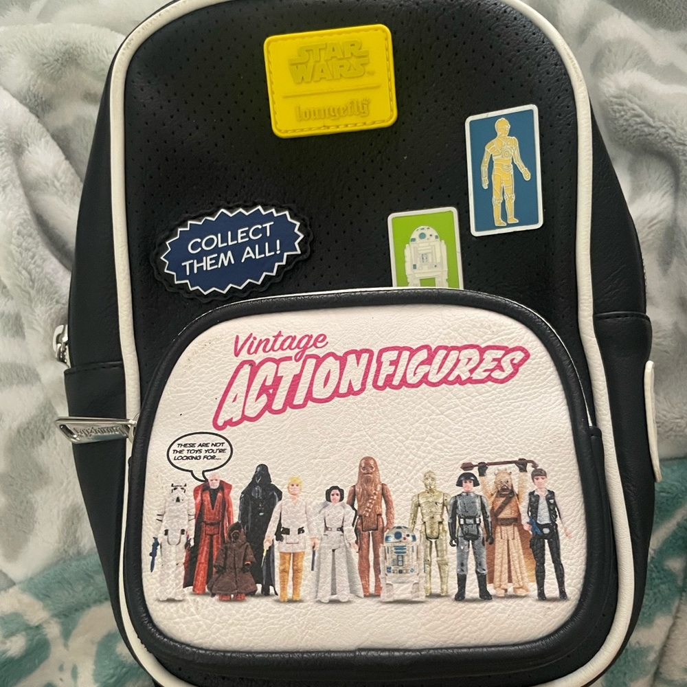 Star Wars Loungefly Mini Backpack Vintage Action Figures Sling Disney Parks